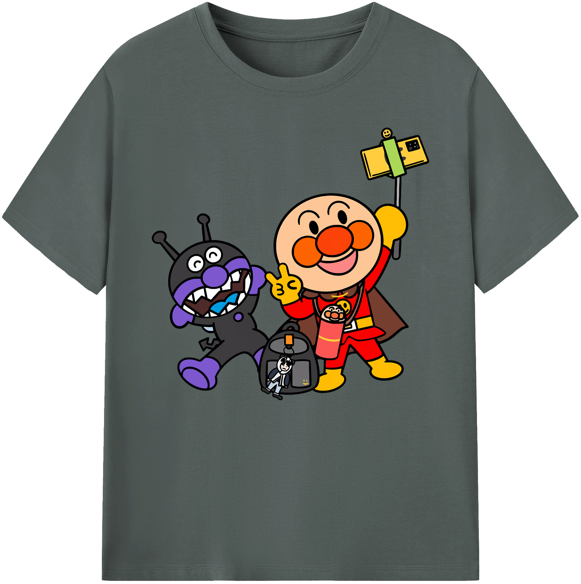 （画像用） アンパンマン Anpanman 綿100％ メンズ半袖Tシャツ｜肌触りやわらか＆通気性